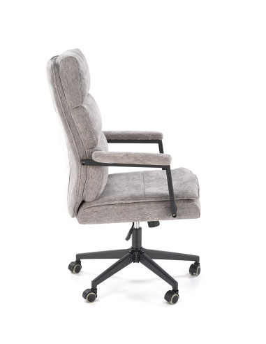 ADRIANO Fotel Obrotowy Popielaty | TILT, Tkanina ODIN, Elegancka Forma