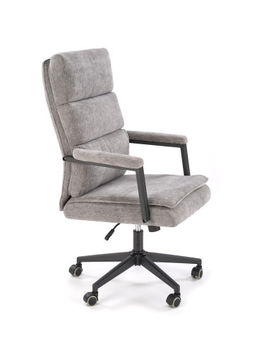 ADRIANO Fotel Obrotowy Popielaty | TILT, Tkanina ODIN, Elegancka Forma