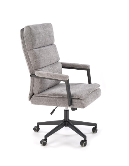 ADRIANO Fotel Obrotowy Popielaty | TILT, Tkanina ODIN, Elegancka Forma