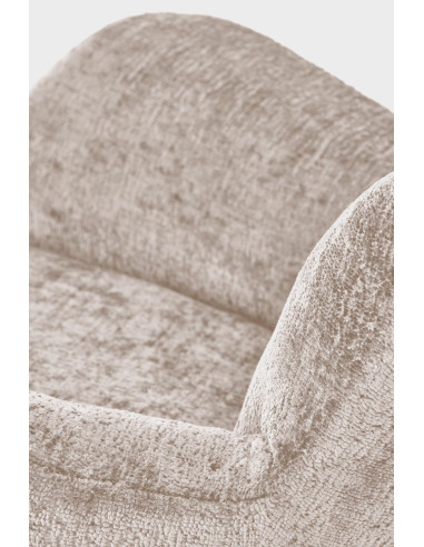 CASTRO Fotel Bujany Beżowy | Nogi Stalowe na Drewnianych Płozach - Komfort