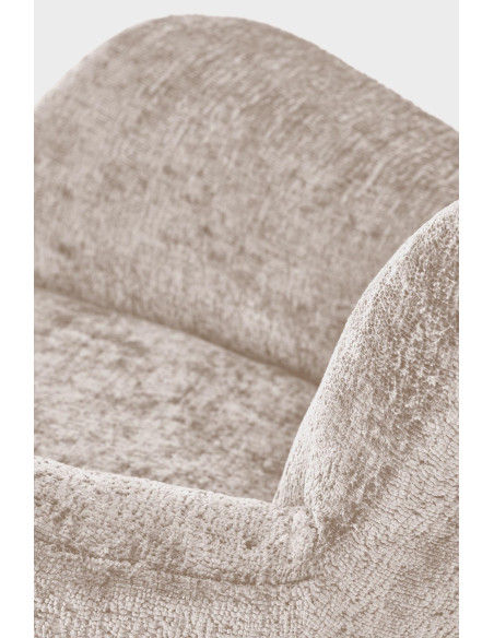 CASTRO Fotel Bujany Beżowy | Nogi Stalowe na Drewnianych Płozach - Komfort