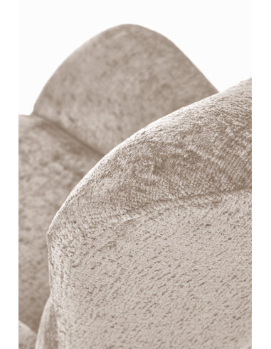 CASTRO Fotel Bujany Beżowy | Nogi Stalowe na Drewnianych Płozach - Komfort