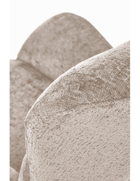 CASTRO Fotel Bujany Beżowy | Nogi Stalowe na Drewnianych Płozach - Komfort