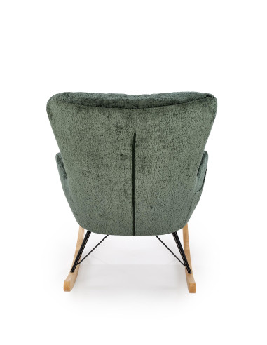 CASTRO Fotel Bujany C.Zielony Nogi Stalowe na Drewnianych Płozach - Komfort