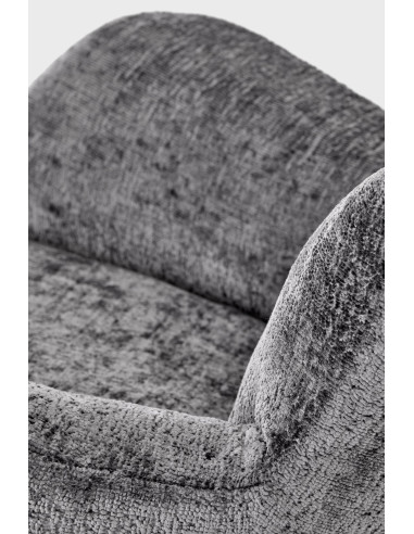 CASTRO Fotel Bujany Popielaty Nogi Stalowe na Drewnianych Płozach - Komfort