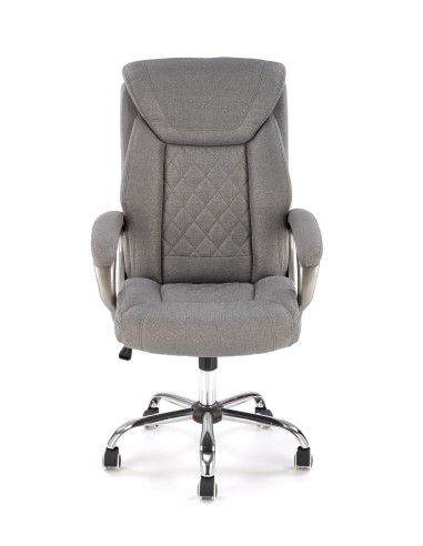 HELDER 2 Fotel Gabinetowy Popielaty | Oparcie w Romby, Chromowana Podstawa