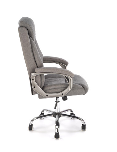 HELDER 2 Fotel Gabinetowy Popielaty | Oparcie w Romby, Chromowana Podstawa