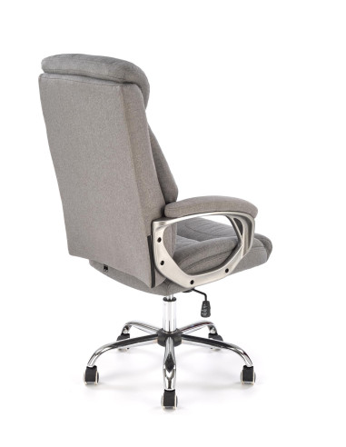 HELDER 2 Fotel Gabinetowy Popielaty | Oparcie w Romby, Chromowana Podstawa