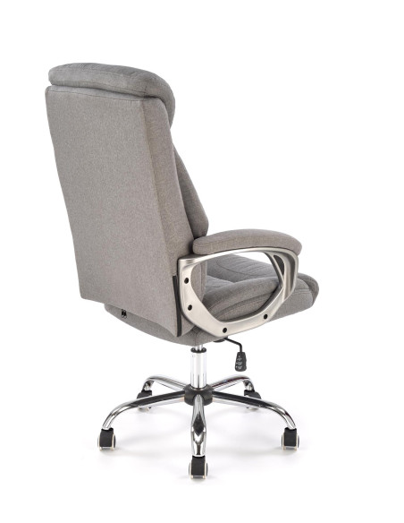 HELDER 2 Fotel Gabinetowy Popielaty | Oparcie w Romby, Chromowana Podstawa