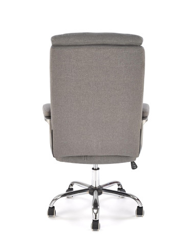 HELDER 2 Fotel Gabinetowy Popielaty | Oparcie w Romby, Chromowana Podstawa