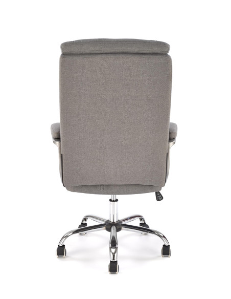 HELDER 2 Fotel Gabinetowy Popielaty | Oparcie w Romby, Chromowana Podstawa