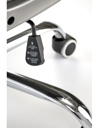 HELDER 2 Fotel Gabinetowy Popielaty | Oparcie w Romby, Chromowana Podstawa