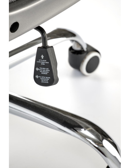 HELDER 2 Fotel Gabinetowy Popielaty | Oparcie w Romby, Chromowana Podstawa