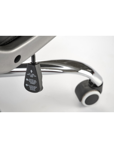 HELDER Fotel Gabinetowy Czarny Eco Skóra | Oparcie w Romby, Podstawa Chrom