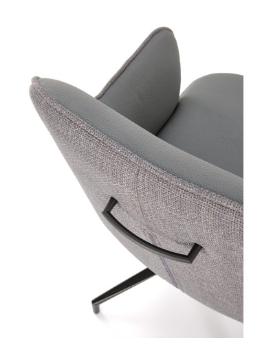 K527 Krzesło Popiel/Czarny | Eco Skóra | Funkcja Obracania 180 Stopni