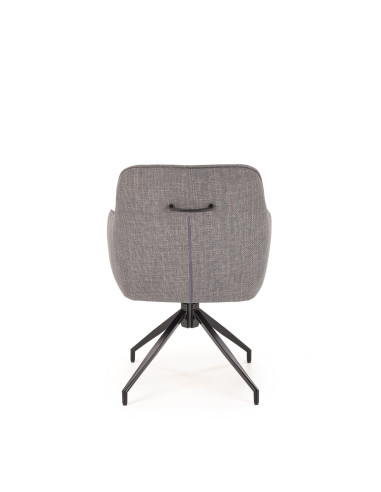 K527 Krzesło Popiel/Czarny | Eco Skóra | Funkcja Obracania 180 Stopni