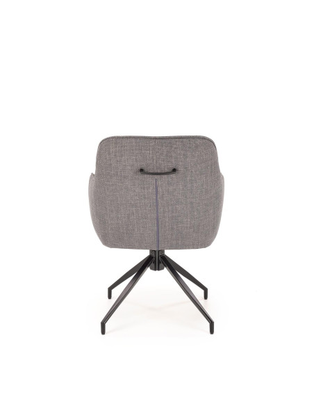 K527 Krzesło Popiel/Czarny | Eco Skóra | Funkcja Obracania 180 Stopni