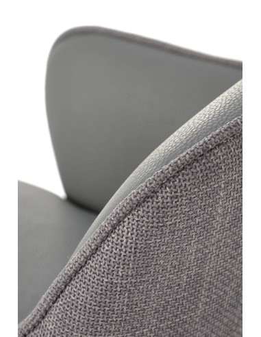 K527 Krzesło Popiel/Czarny | Eco Skóra | Funkcja Obracania 180 Stopni