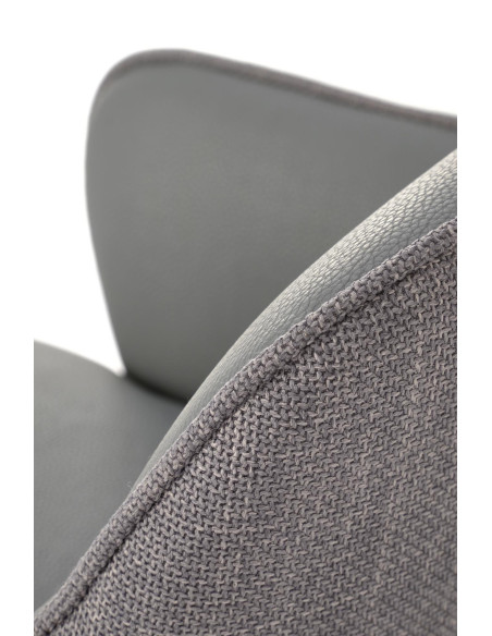 K527 Krzesło Popiel/Czarny | Eco Skóra | Funkcja Obracania 180 Stopni