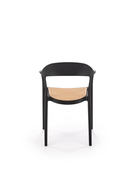 K530 Krzesło Czarne z Naturalnym Siedziskiem | Polipropylen | Elaganckie