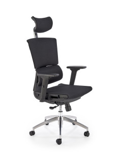 MARCUS Fotel Gabinetowy Czarny | Regulowany Zagłówek i Wysuwane Siedzisko