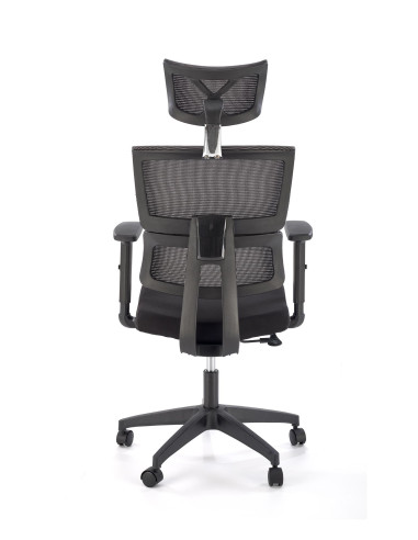 PABLO Fotel Gabinetowy Popielaty/Czarny Regulowany Zagłówek i Podłokietniki