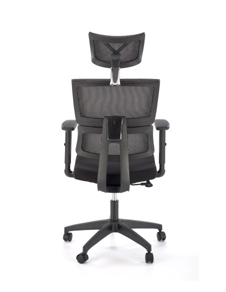 PABLO Fotel Gabinetowy Popielaty/Czarny Regulowany Zagłówek i Podłokietniki