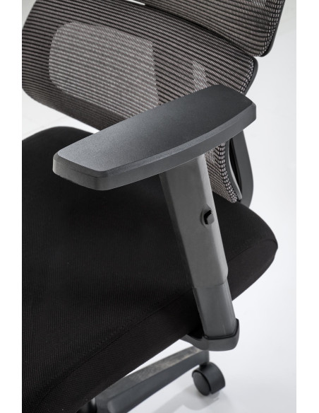 PABLO Fotel Gabinetowy Popielaty/Czarny Regulowany Zagłówek i Podłokietniki