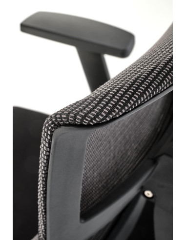 PABLO Fotel Gabinetowy Popielaty/Czarny Regulowany Zagłówek i Podłokietniki