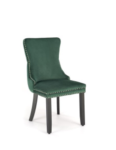 ALDA Krzesło C.Zielone Pikowane Velvet | Drewno, Złote Ćwieki na Bokach