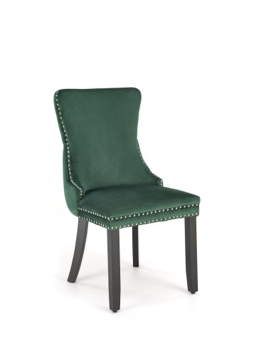 ALDA Krzesło C.Zielone Pikowane Velvet | Drewno, Złote Ćwieki na Bokach