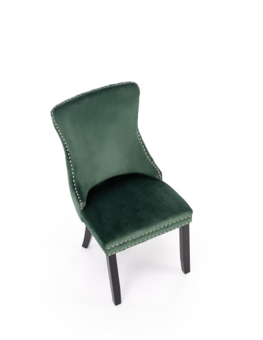 ALDA Krzesło C.Zielone Pikowane Velvet | Drewno, Złote Ćwieki na Bokach