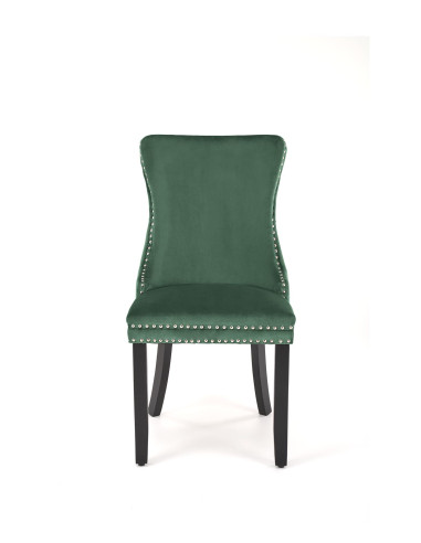ALDA Krzesło C.Zielone Pikowane Velvet | Drewno, Złote Ćwieki na Bokach