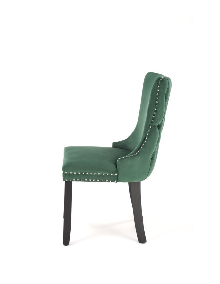 ALDA Krzesło C.Zielone Pikowane Velvet | Drewno, Złote Ćwieki na Bokach