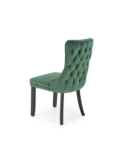 ALDA Krzesło C.Zielone Pikowane Velvet | Drewno, Złote Ćwieki na Bokach