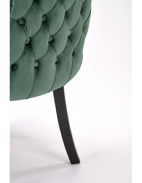 ALDA Krzesło C.Zielone Pikowane Velvet | Drewno, Złote Ćwieki na Bokach