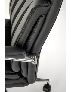 ROMANO Fotel Gabinetowy Czarny | Elegancka Eco Skóra, Chromowane Nogi 2