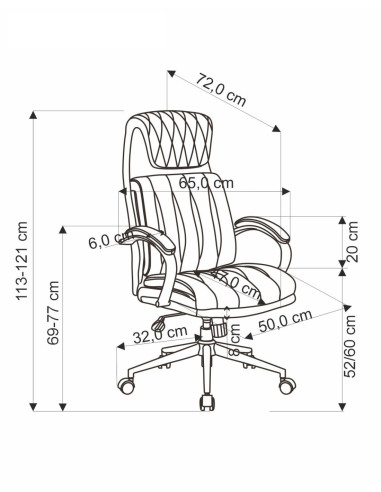 ROMANO Fotel Gabinetowy Czarny | Elegancka Eco Skóra, Chromowane Nogi
