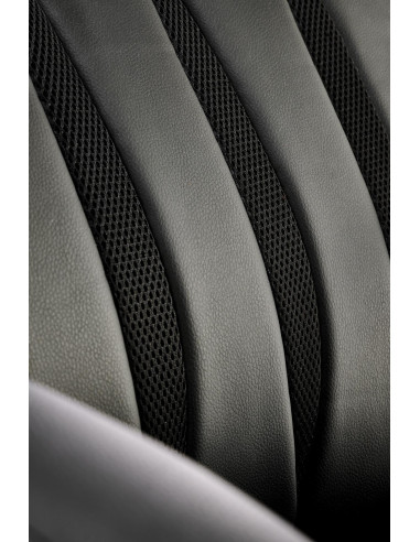 ROMANO Fotel Gabinetowy Czarny | Elegancka Eco Skóra, Chromowane Nogi