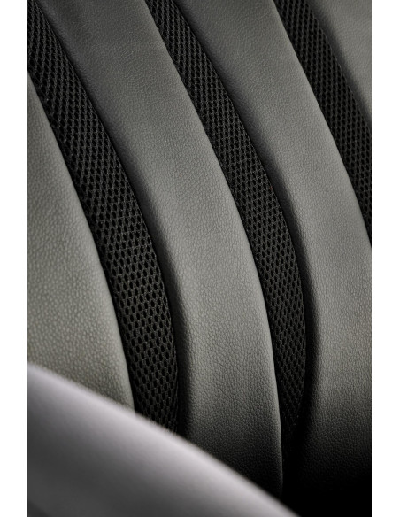 ROMANO Fotel Gabinetowy Czarny | Elegancka Eco Skóra, Chromowane Nogi