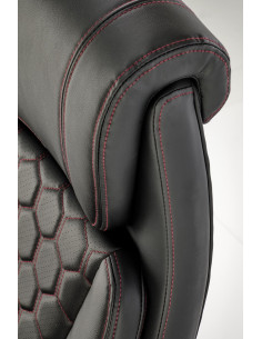 THOMAS Fotel Gabinetowy Czarny | Eco Skóra Perforowana, Elegancka Forma, 2