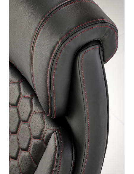 THOMAS Fotel Gabinetowy Czarny | Eco Skóra Perforowana, Elegancka Forma,