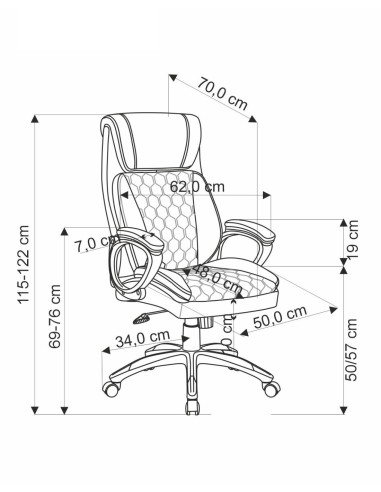 THOMAS Fotel Gabinetowy Czarny | Eco Skóra Perforowana, Elegancka Forma,