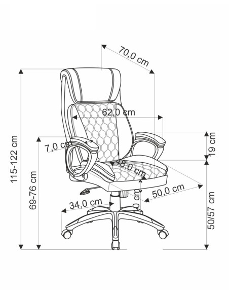 THOMAS Fotel Gabinetowy Czarny | Eco Skóra Perforowana, Elegancka Forma,