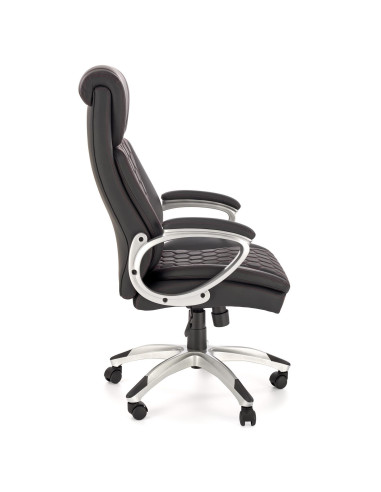 THOMAS Fotel Gabinetowy Czarny | Eco Skóra Perforowana, Elegancka Forma,