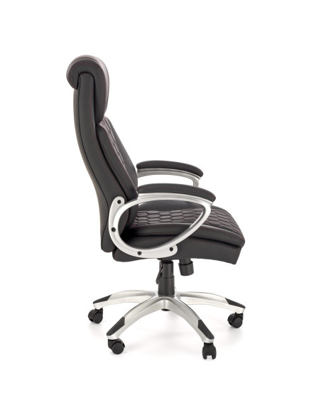 THOMAS Fotel Gabinetowy Czarny | Eco Skóra Perforowana, Elegancka Forma,