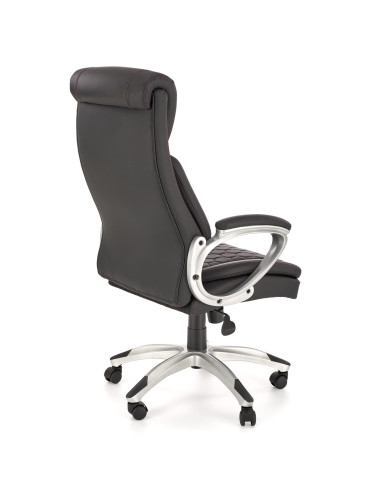 THOMAS Fotel Gabinetowy Czarny | Eco Skóra Perforowana, Elegancka Forma,