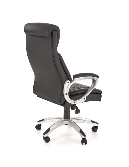 THOMAS Fotel Gabinetowy Czarny | Eco Skóra Perforowana, Elegancka Forma,