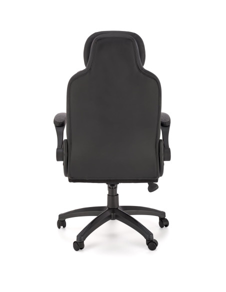 VALERIO Fotel Gabinetowy Czarny-Popielaty | Eco Skóra/Tkanina - Komfortowy