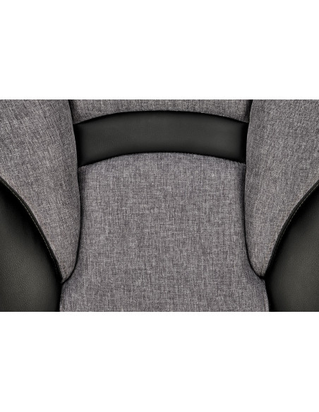 VALERIO Fotel Gabinetowy Czarny-Popielaty | Eco Skóra/Tkanina - Komfortowy